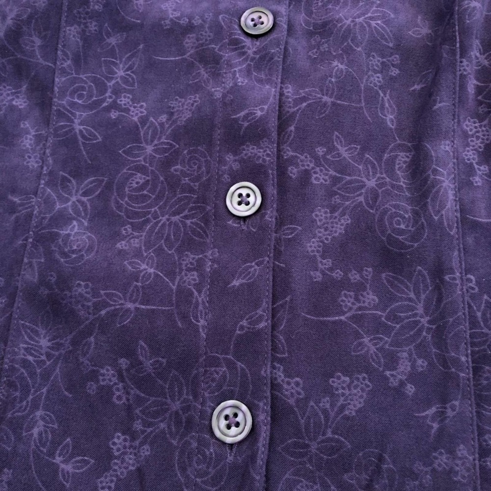Cascade Blue Purple Floral Embossed Velvet Top - Picture 2 of 10
